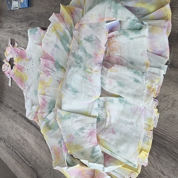 NEW!  UO Urban Outfitters Head in the Cloud Tie Dye Dress Pink Mint Yellow - Picture 5 of 14